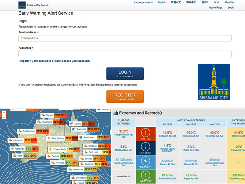 Weather Alerts Registration Portal -- Weatherzone